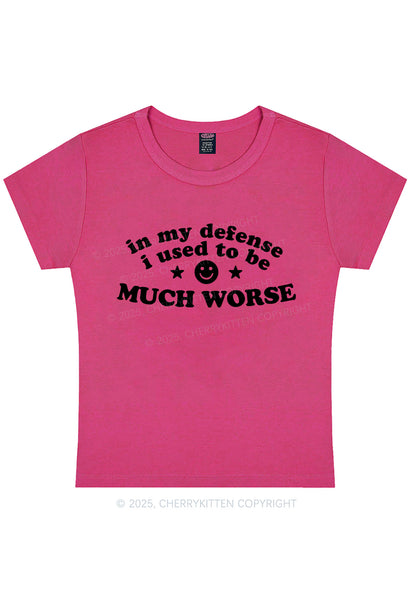 Much Worse Y2K Baby Tee Cherrykitten