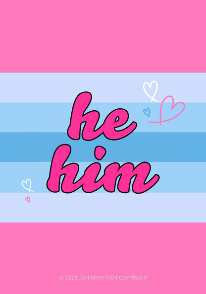 He Him Pride 1Pc Y2K Pin Badge Cherrykitten
