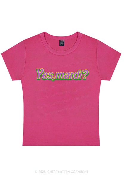 Yes Mardi Y2K Baby Tee Cherrykitten