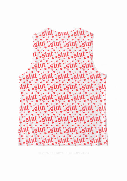 Slxt Red Heart Y2K Mesh Muscle Tank Cherrykitten