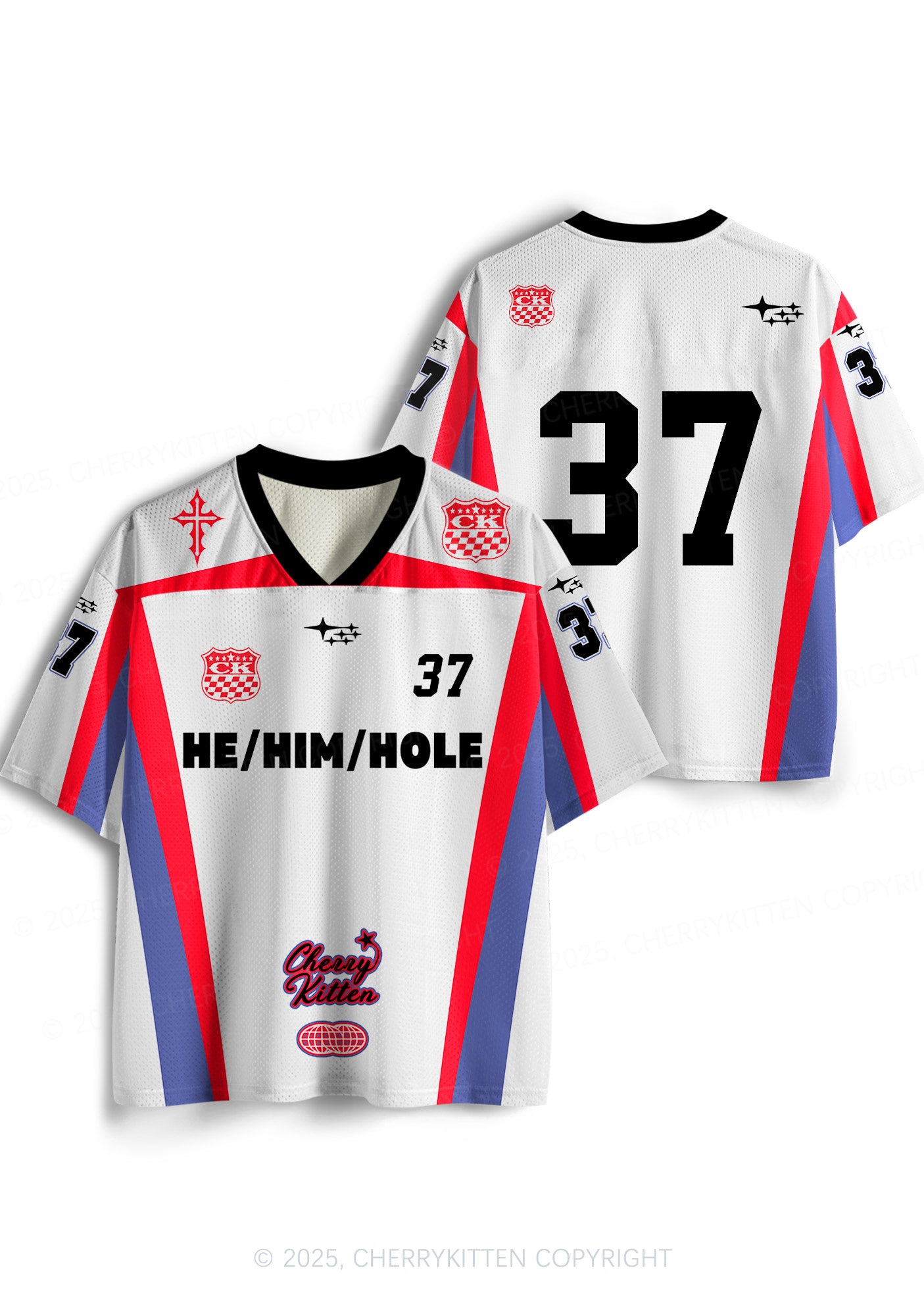 Custom White He Him Hole Pride Y2K Sport Jersey Shirts Cherrykitten