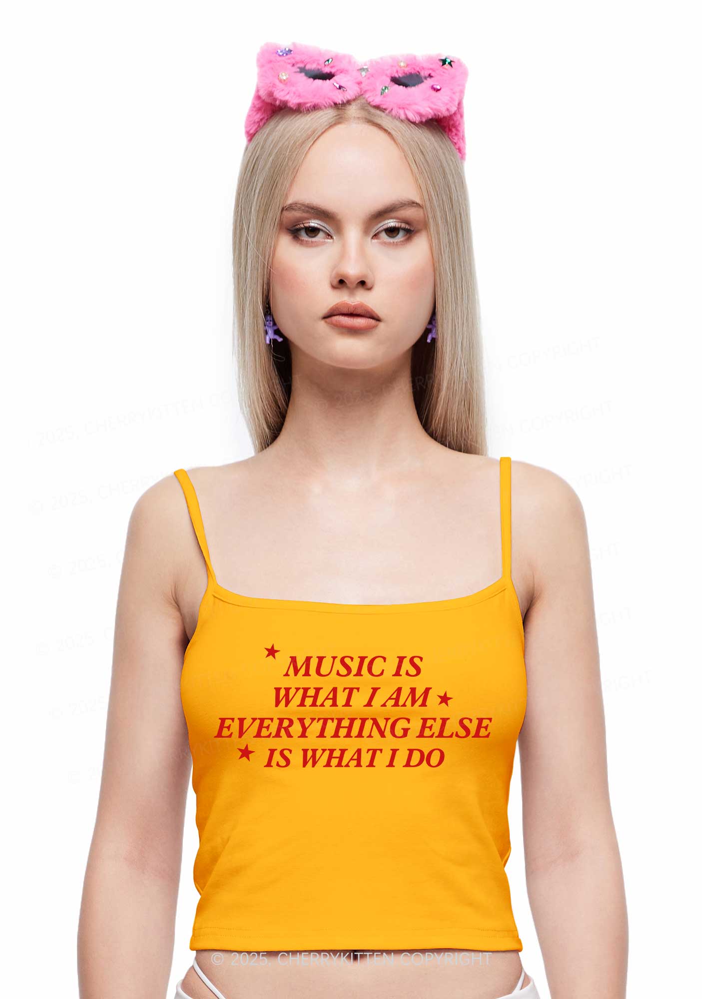 Music Is What I Am Y2K Spaghetti Strap Cami Cherrykitten