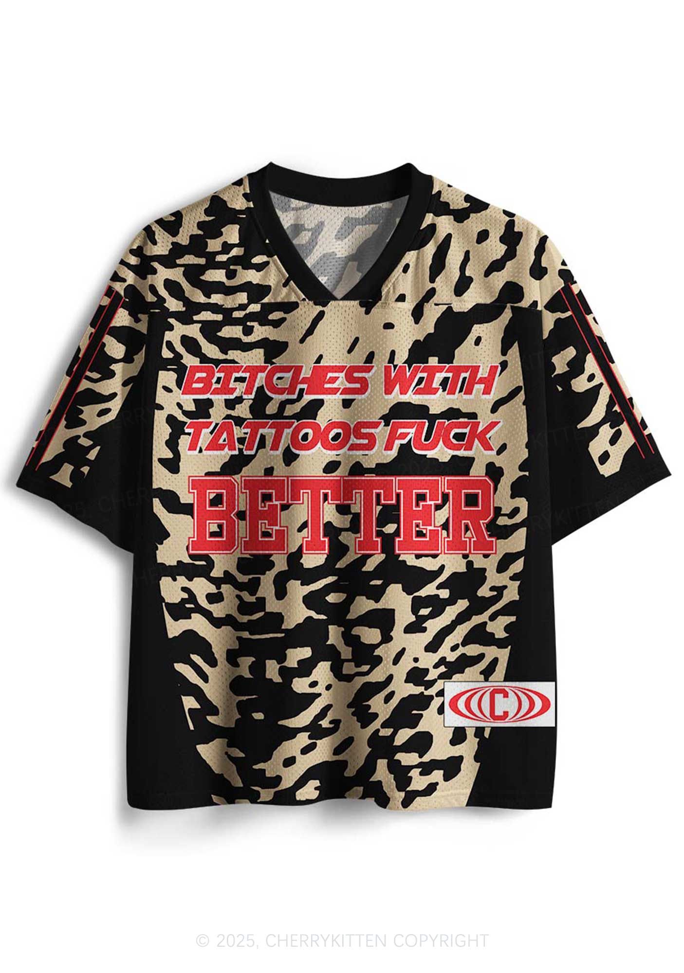 Custom Bxxches With Tattoos Fxxk Better Y2K Mesh Jersey Shirts Cherrykitten