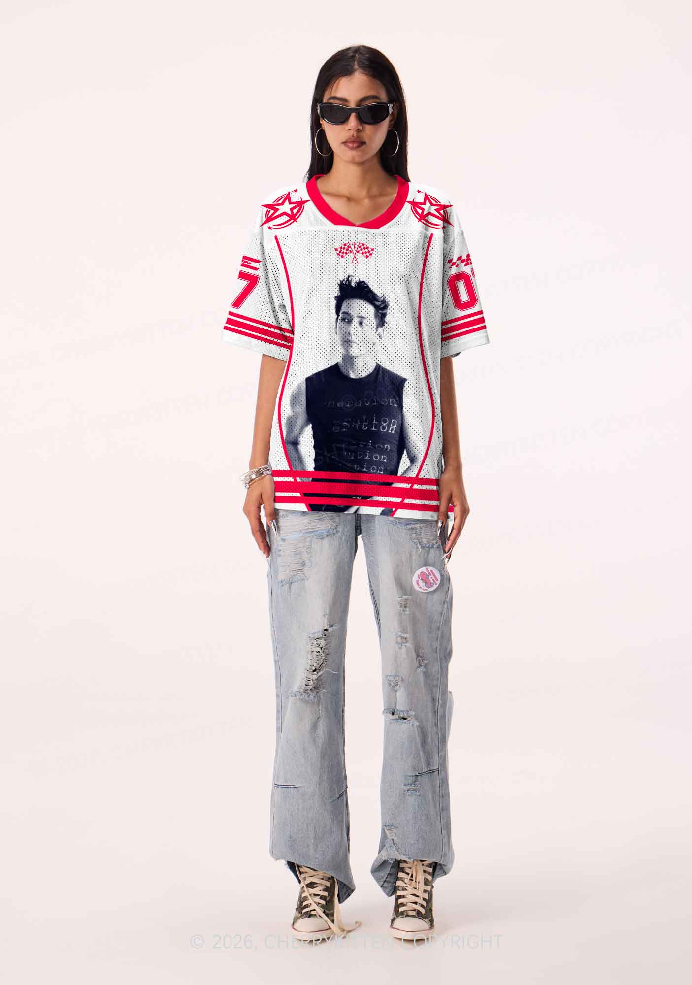 Kpop Muscle Boy Y2K Sport Jersey Shirts Cherrykitten