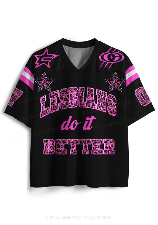 Custom Lesbians Do It Better Pride Y2K Mesh Jersey Shirts Cherrykitten