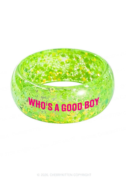 Whos A Good Boy Y2K Cuff Bangle Cherrykitten