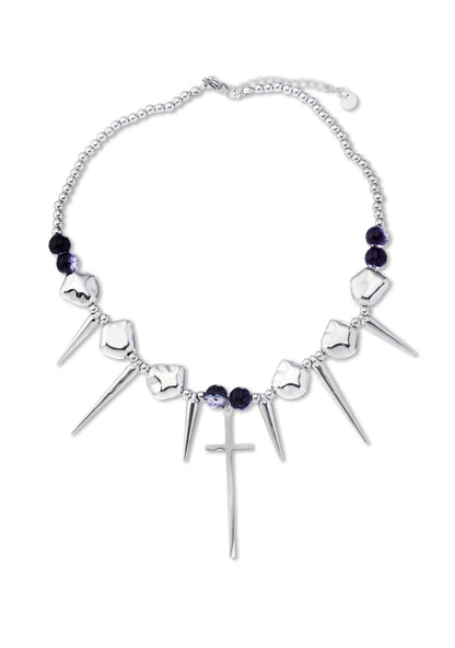 Silver Cross Y2K Necklace Cherrykitten