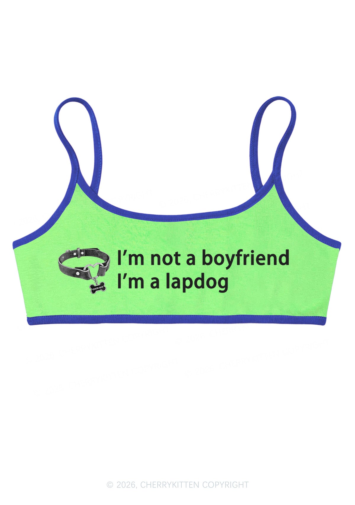 Im Not A BF Im A Lapdog Y2K Super Crop Cami Cherrykitten