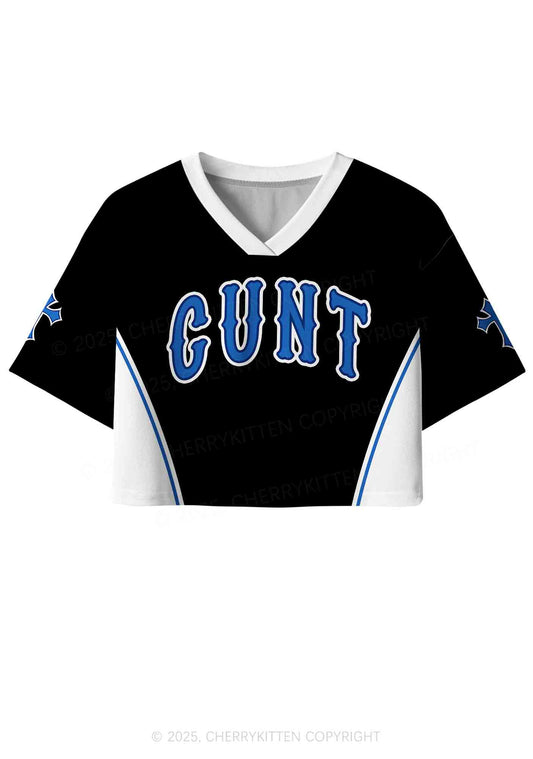Custom Black Cxxt Y2K Crop Sport Jersey Shirts Cherrykitten