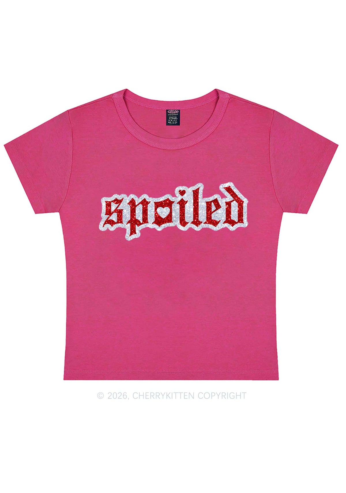 Glitter Stroke Spoiled Y2K Baby Tee Cherrykitten