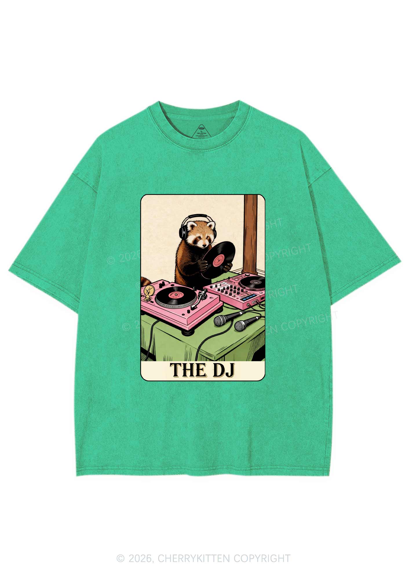 The DJ Raccoon Y2K Shirts Washed Tee Cherrykitten