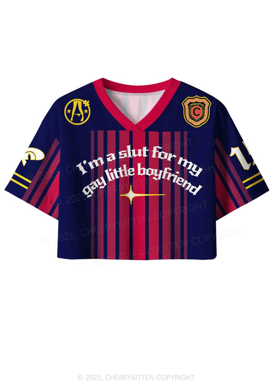 Custom Slxt For My Gay BF Y2K Crop Sport Jersey Shirts Cherrykitten