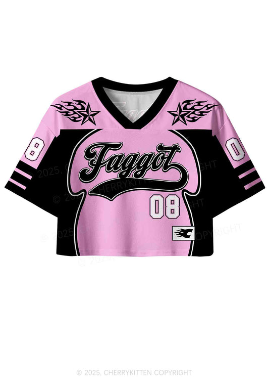 Custom Black Faggot Pride Y2K Crop Sport Jersey Shirts Cherrykitten