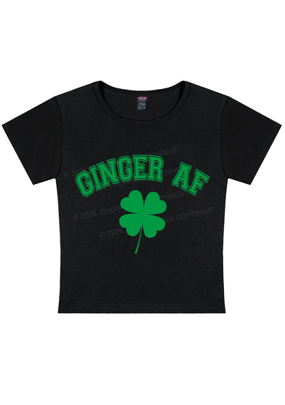 Ginger AF St Patricks Y2K Baby Tee Cherrykitten