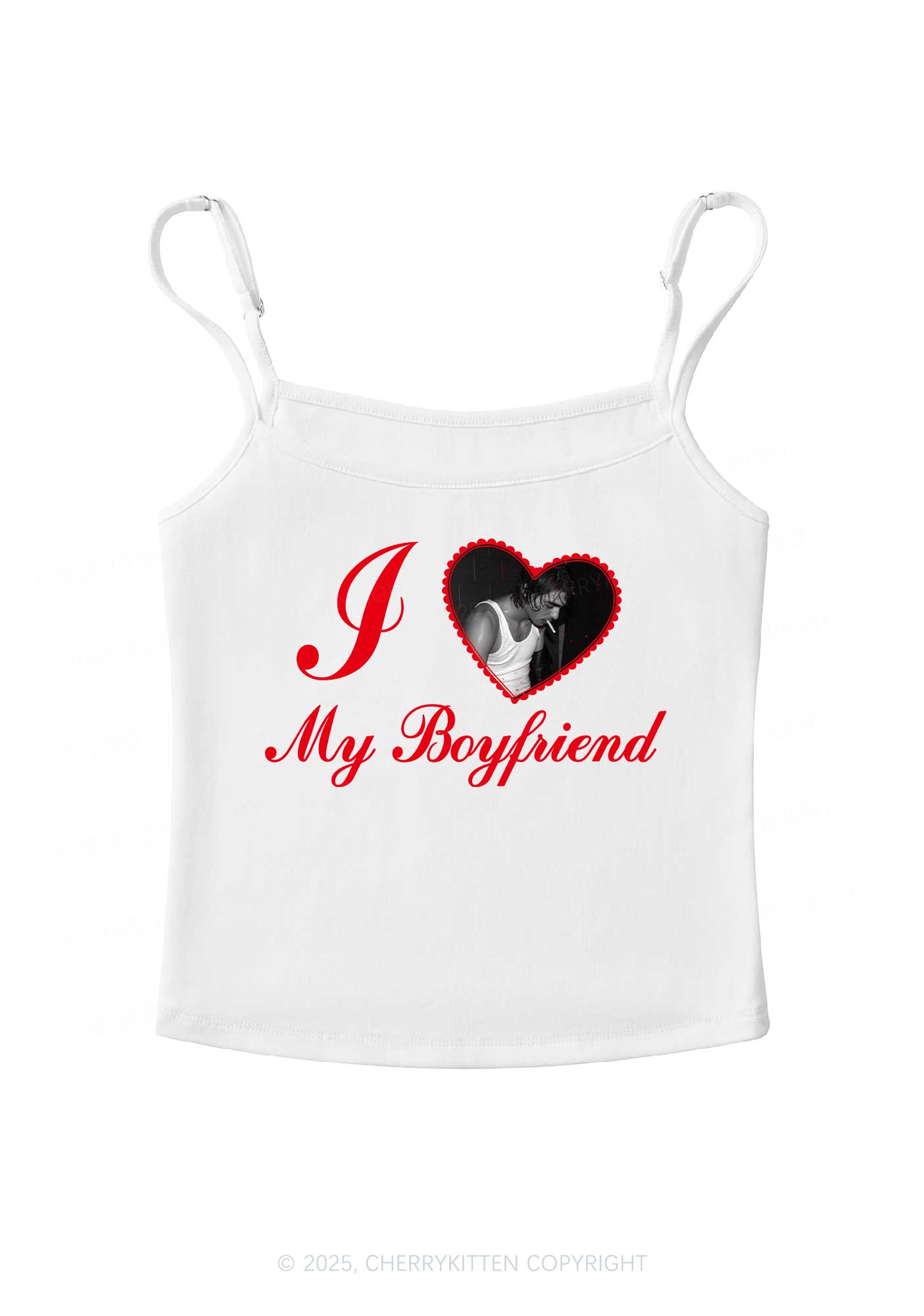 Custom Heart My Bf GF Y2K Spaghetti Strap Cami Cherrykitten