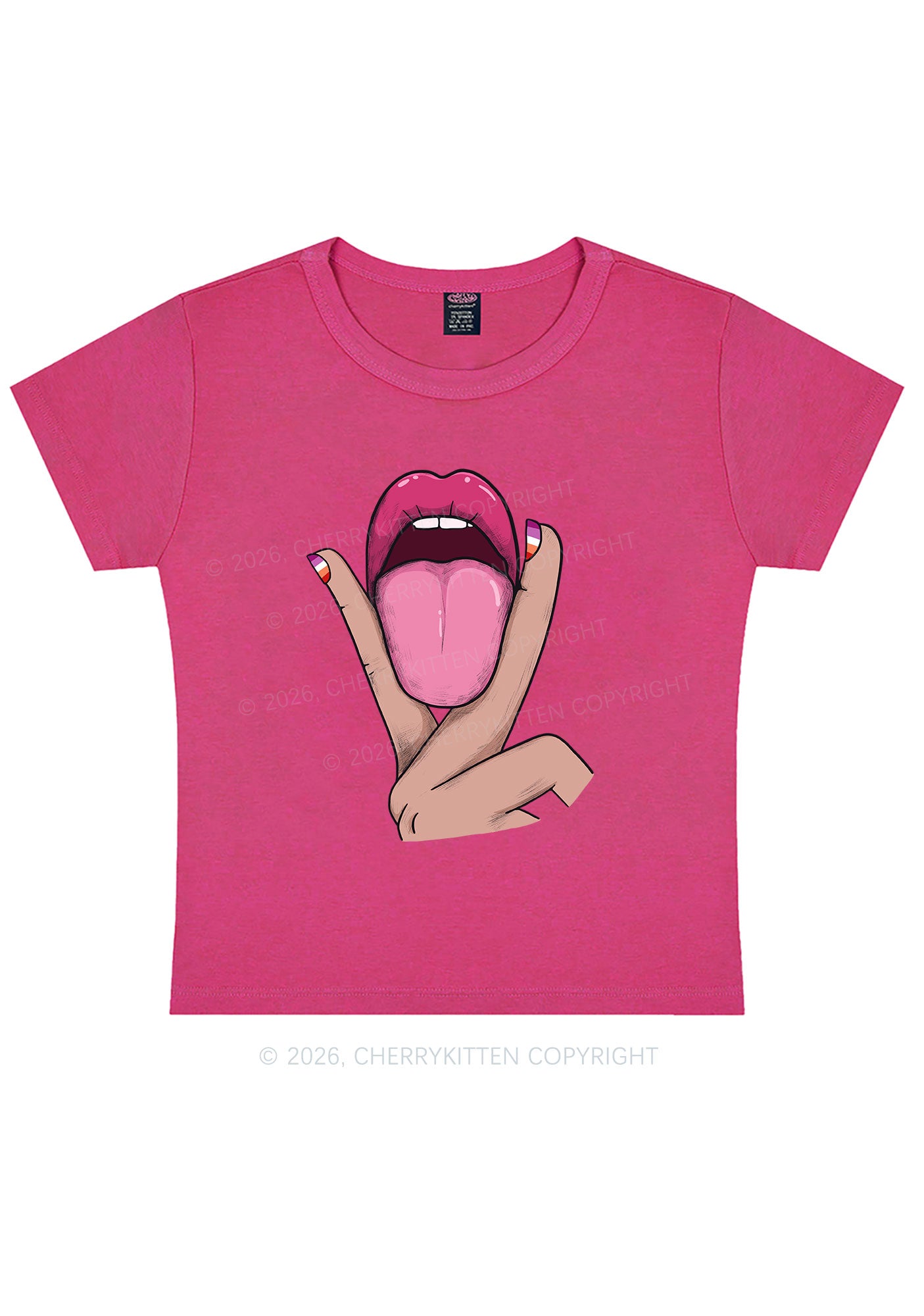 Lesbian Kissing Pride Y2K Baby Tee Cherrykitten