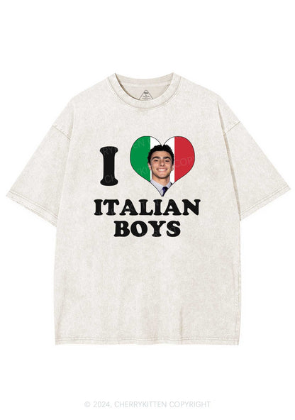 I Love Italian Luigi Y2K Washed Tee Cherrykitten