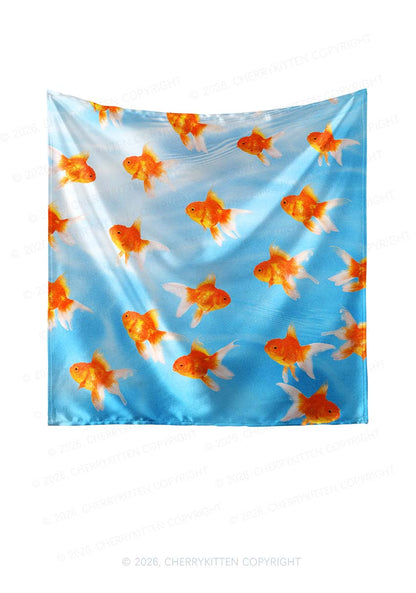 Goldfish Y2K Print Square Bandana Cherrykitten