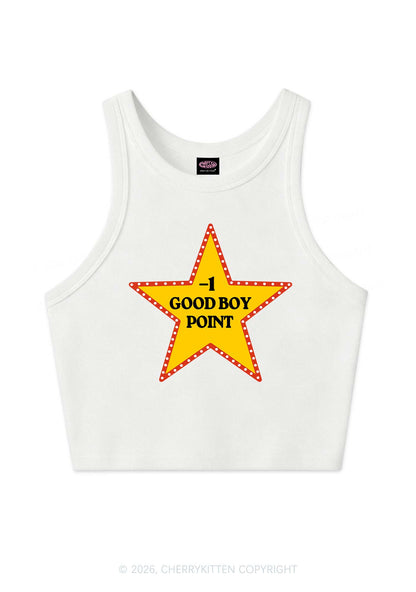 Minus One Good Boy Point Y2K Crop Tank Top Cherrykitten