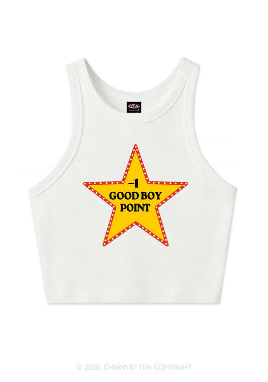Minus One Good Boy Point Y2K Crop Tank Top Cherrykitten
