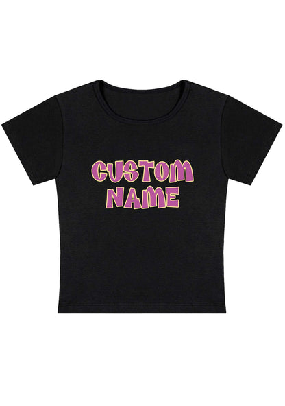 Custom Name Design Y2K Baby Tee Cherrykitten