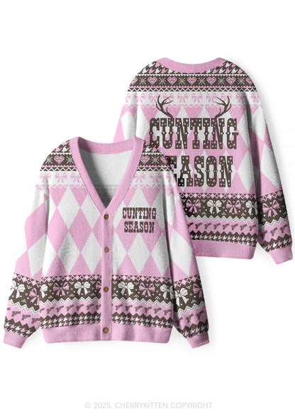 Cunting Season Y2K Christmas Cardigan Knit Sweatshirt Cherrykitten