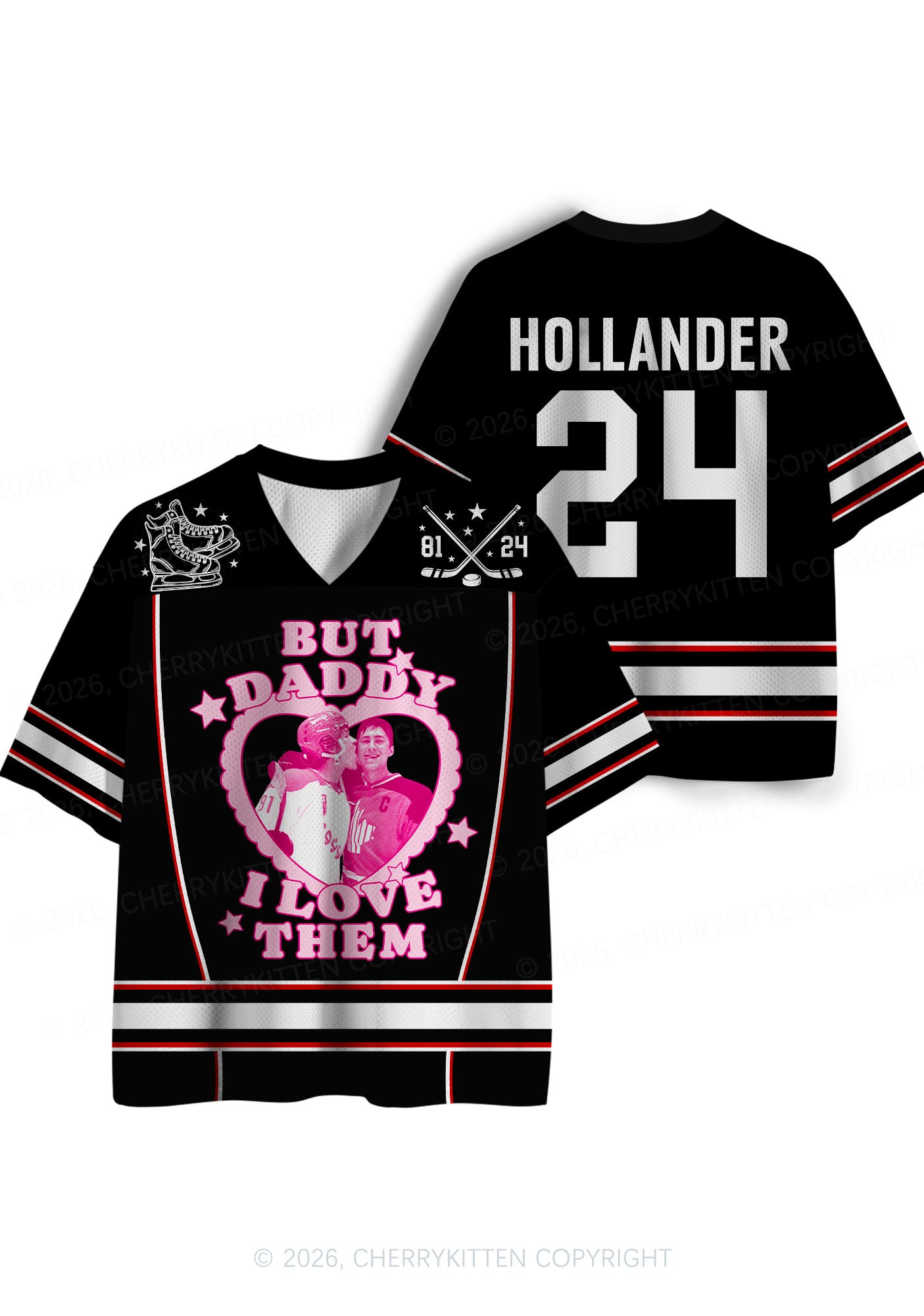 Black But Daddy I Love Them HR Y2K Sport Jersey Shirts Cherrykitten