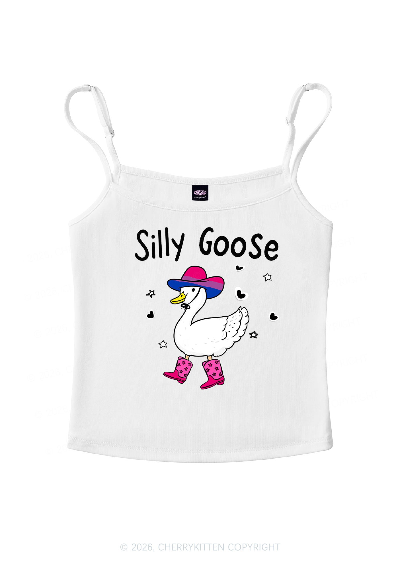 Silly Goose Bisexual Pride Y2K Spaghetti Strap Cami Cherrykitten