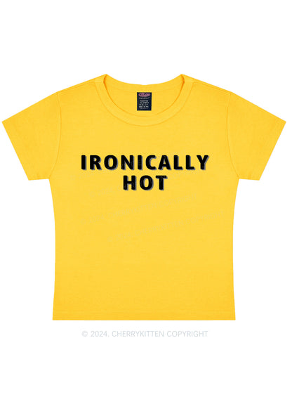 Ironically Hot Y2k Baby Tee
