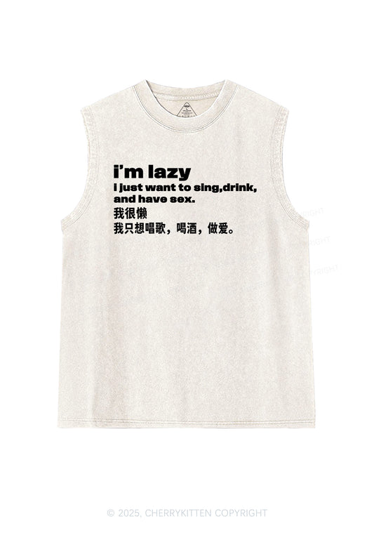Im Lazy Y2K Washed Muscle Tank Cherrykitten