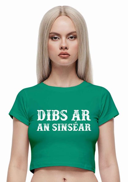 Dibs Ar An Sinsear St Patricks Y2K Baby Tee Cherrykitten