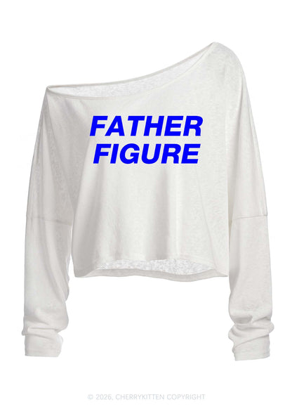 Father Figure Y2K Off Shoulder Long Sleeve Crop Top Cherrykitten