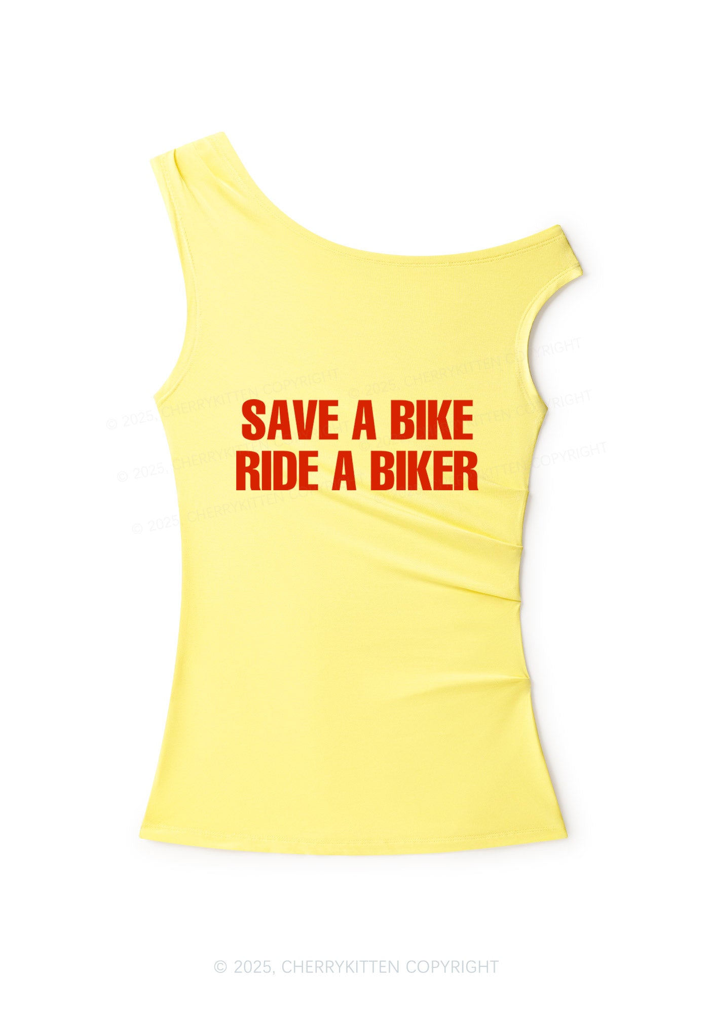 Save Bike Ride Biker Y2K Off Shoulder Tank Top Cherrykitten