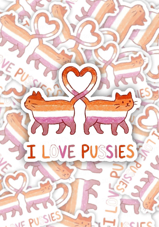 I Love Puxxies Pride 1pc Y2K Sticker Cherrykitten