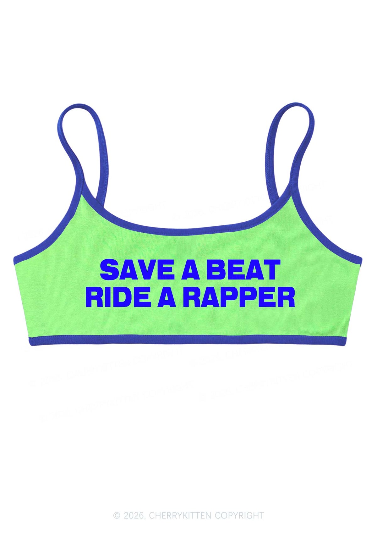 Save A Beat Ride A Rapper Y2K Super Crop Cami Cherrykitten
