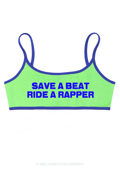 Save A Beat Ride A Rapper Y2K Super Crop Cami Cherrykitten