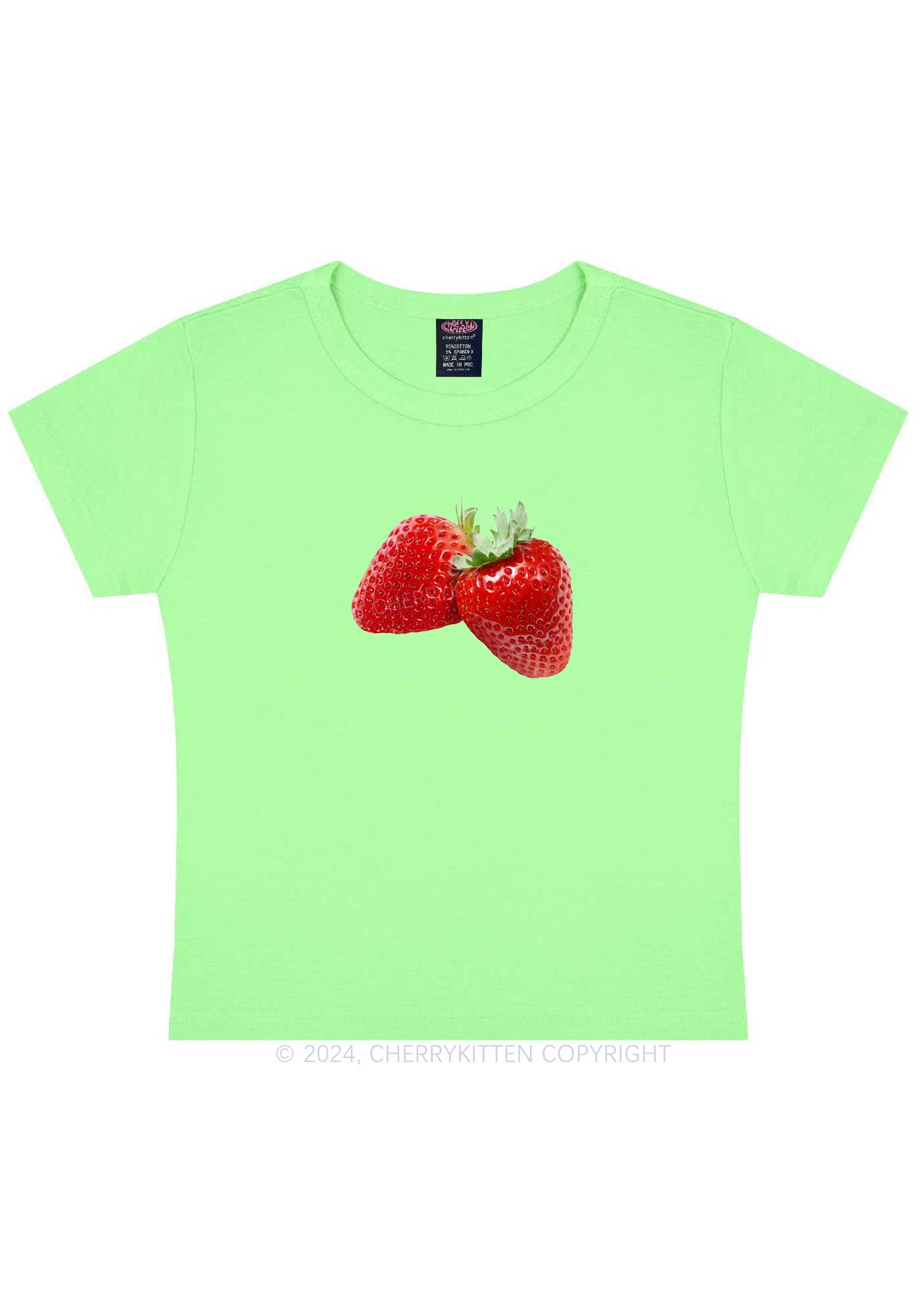 Pretty Strawberry Y2K Baby Tee Cherrykitten