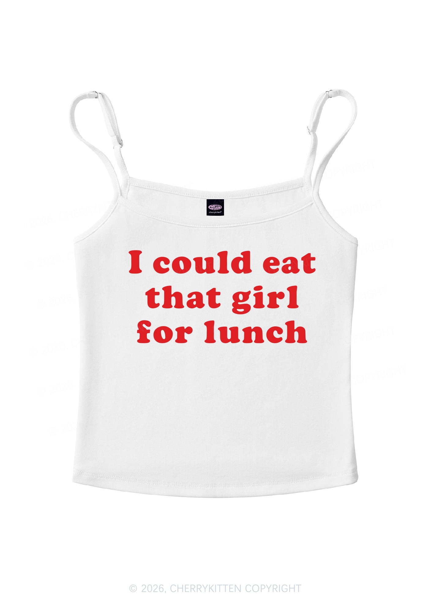 Eat That Girl For Lunch Pride Y2K Spaghetti Strap Cami Cherrykitten