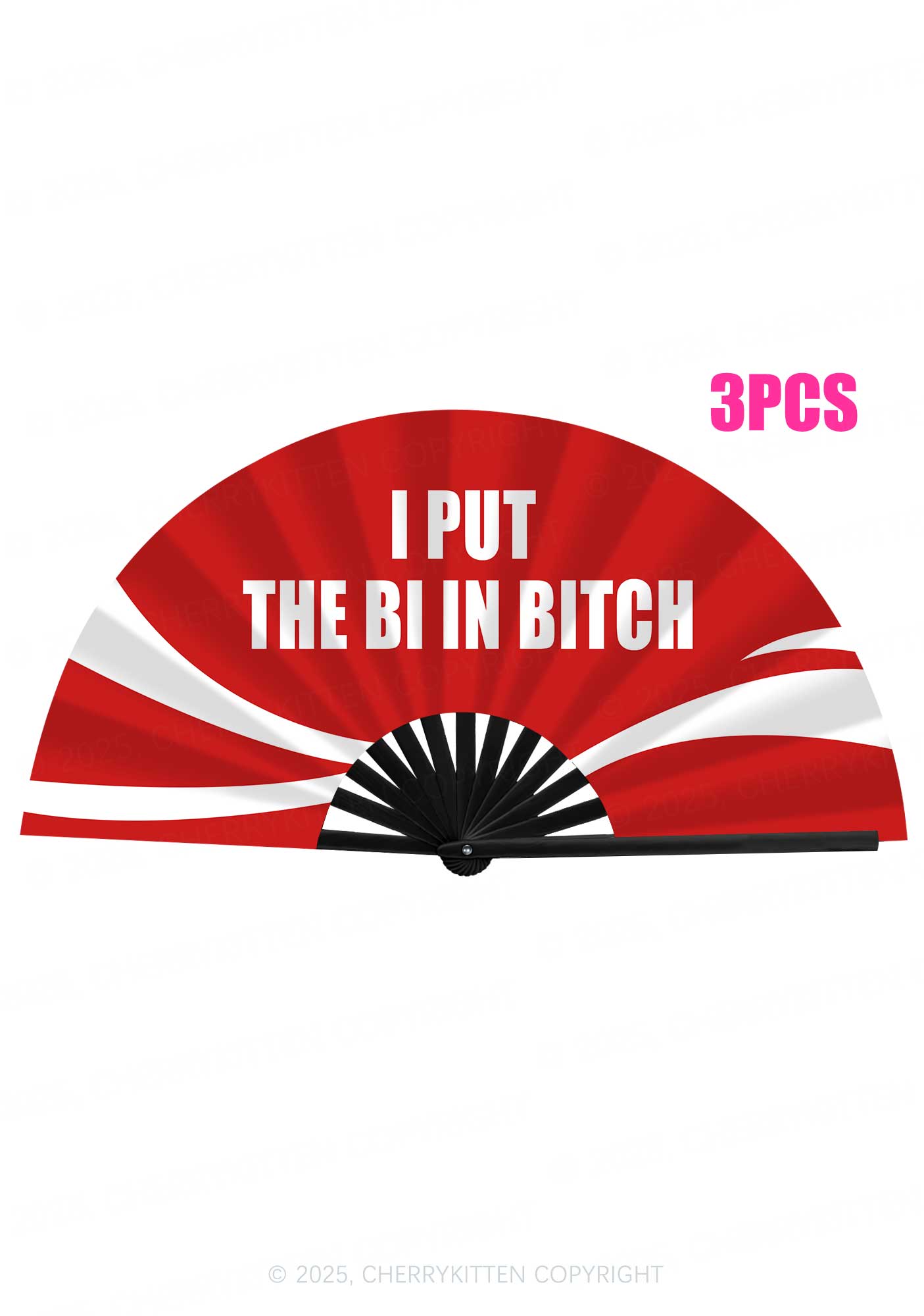 I Put The Bi In Bxxch Pride Y2K Rave Hand Fan Cherrykitten