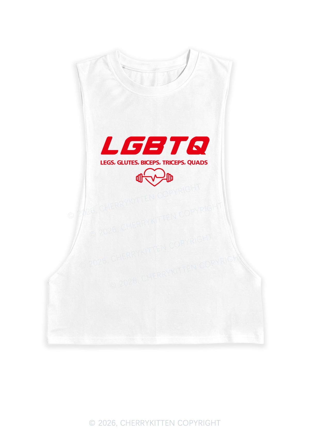 LGBTQ Heart Pride Y2K Men Muscle Side Cutoff Tank Top Cherrykitten