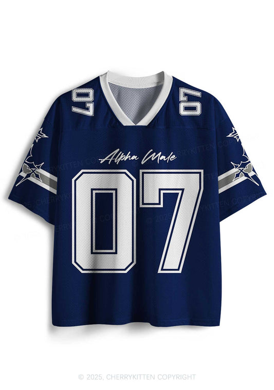 Custom Dark Blue Alpha Male Y2K Mesh Jersey Shirts Cherrykitten