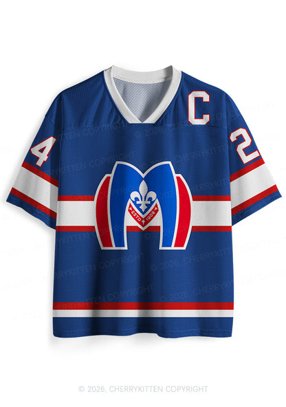 Blue Hockey HR Y2K Sport Jersey Shirts Cherrykitten