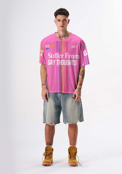 Pink I Suffer From Gay Thoughts Pride Y2K Sport Jersey Shirts Cherrykitten