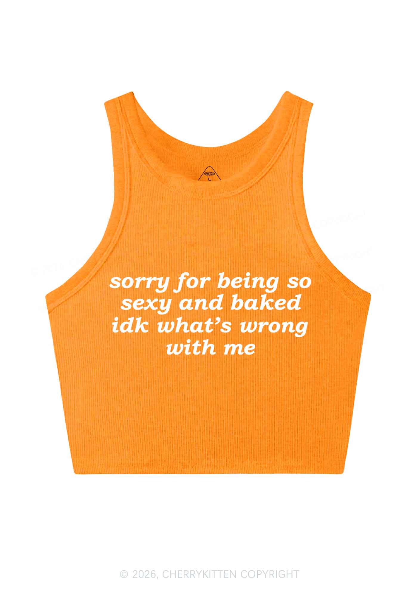Sorry For Being So Baked Y2K Crop Tank Top Cherrykitten