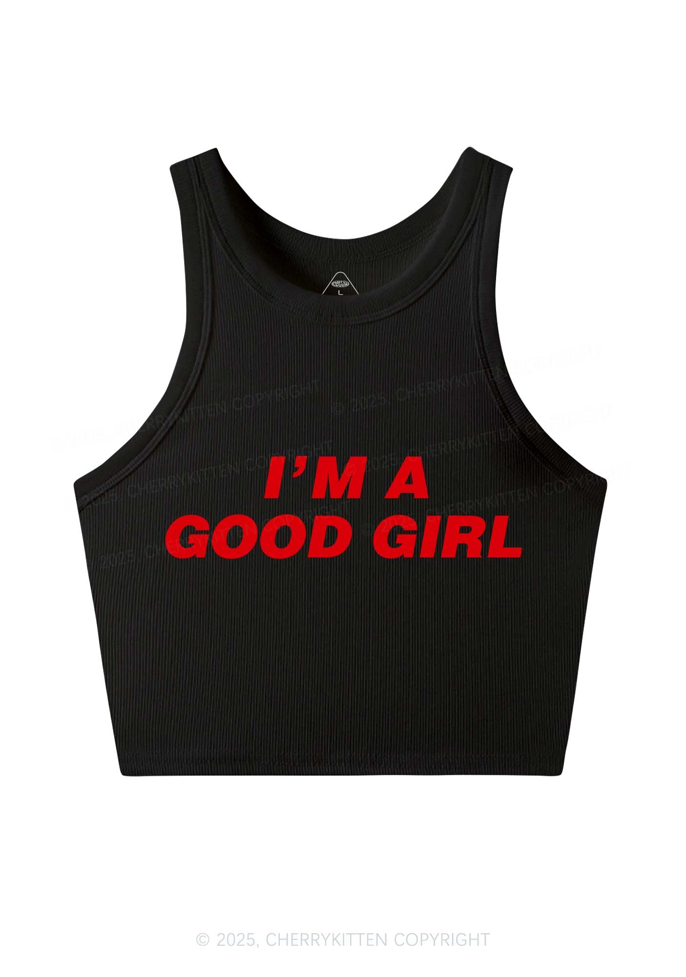 Im A Good Girl Y2K Crop Tank Top Cherrykitten