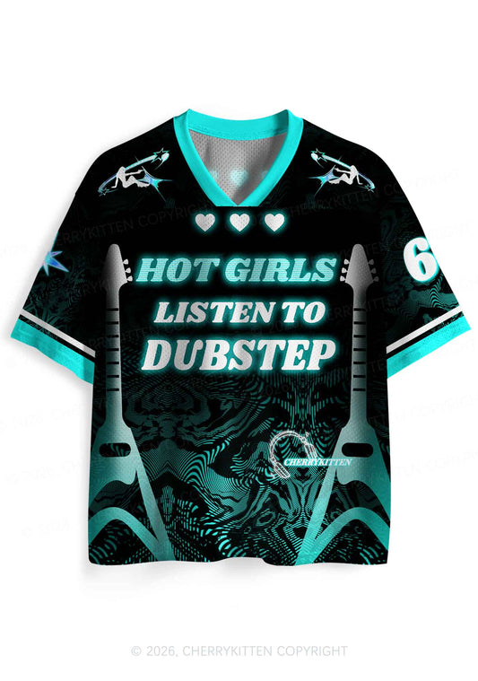 Hot Girls Listen To Dubstep Mint Y2K Sport Jersey Shirts Cherrykitten