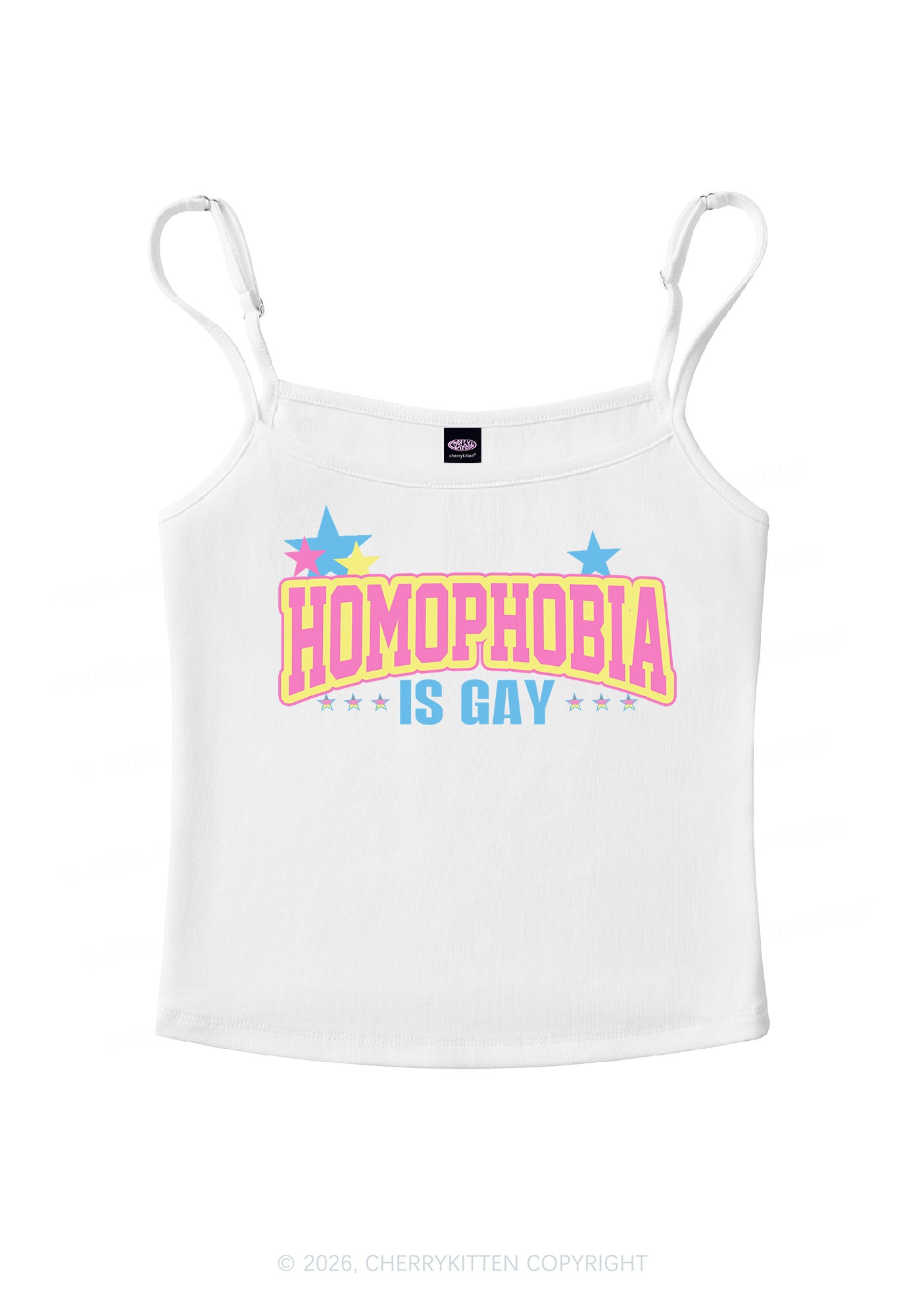 Homophobia Is Gay Pride Y2K Spaghetti Strap Cami Cherrykitten