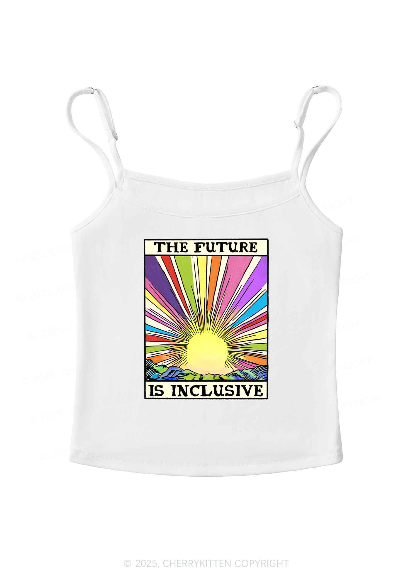 The Future Is Inclusive Pride Y2K Spaghetti Strap Cami Cherrykitten