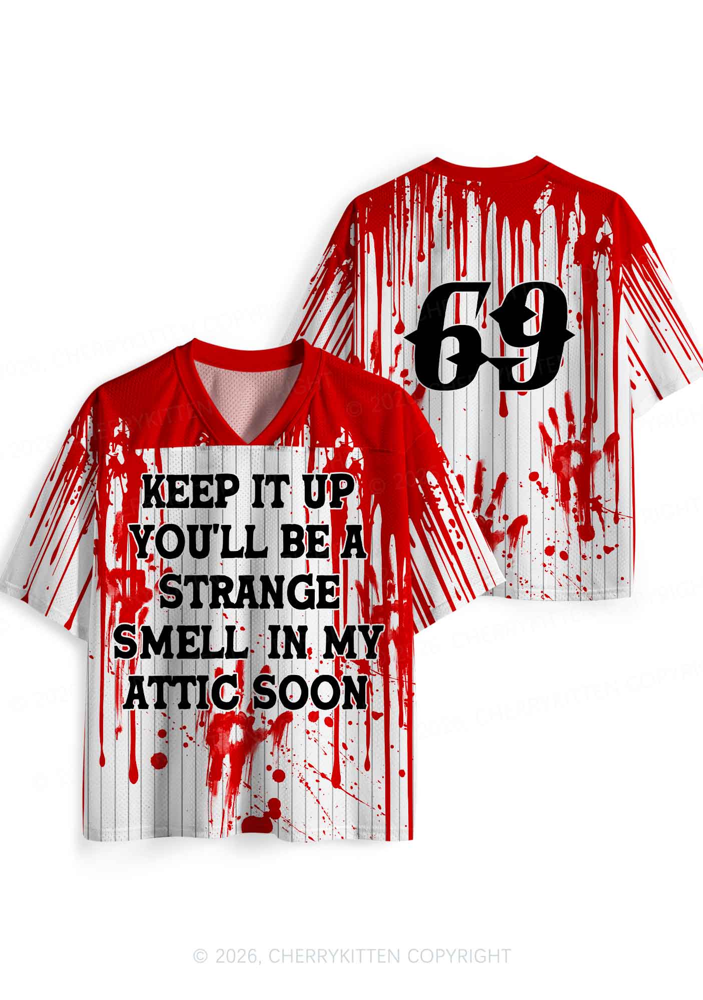 Halloween Strange Smell In My Attic Y2K Sport Jersey Shirts Cherrykitten