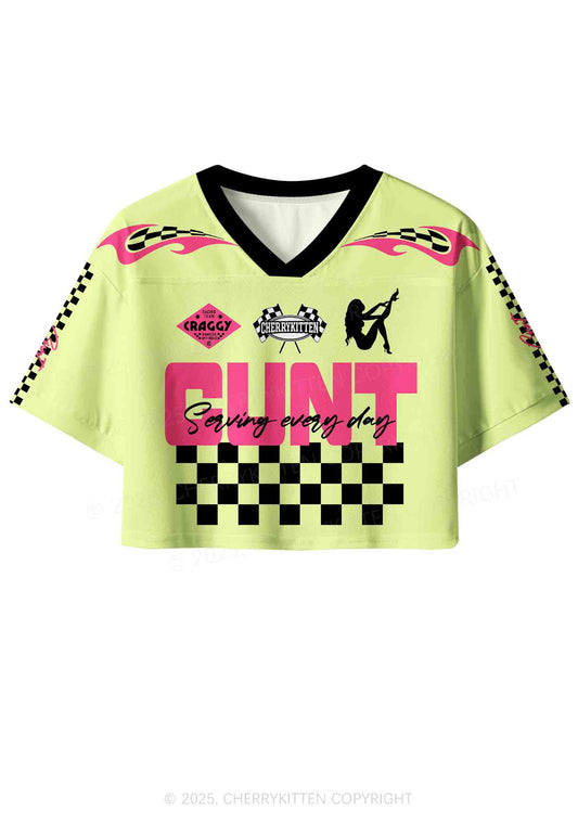 Custom Yellow Cxxt Y2K Crop Sport Jersey Shirts Cherrykitten